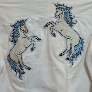 Lularoe white denim unicorn jacket